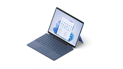 A Sapphire Surface Pro 9 with Keyboard