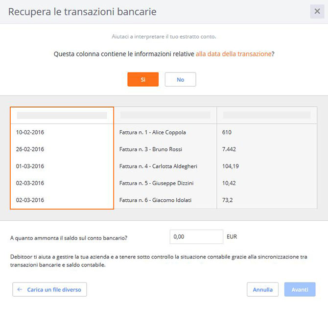 Riconciliazione bancaria recupero e importazione delle transazioni bancarie