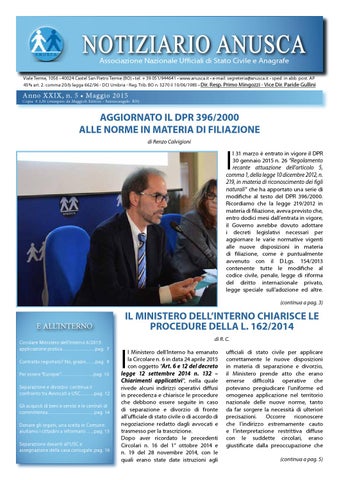 "Notiziario ANUSCA 2015 - 05 Maggio" publication cover image