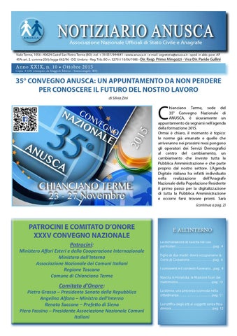 "Notiziario ANUSCA 2015 - 10 -Ottobre" publication cover image