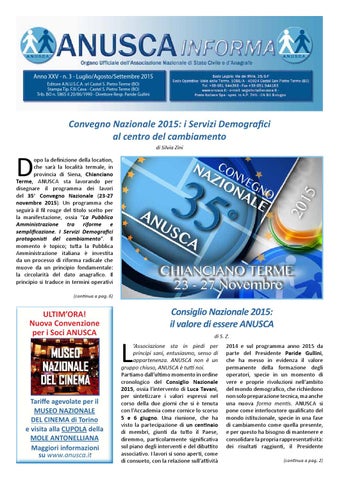 "ANUSCA Informa 2015 - 03 - Lug, Ago, Set" publication cover image