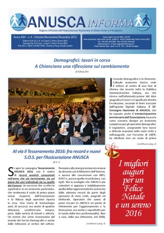 "ANUSCA Informa 2015 - 04 - Ott, Nov, Dic" publication cover image