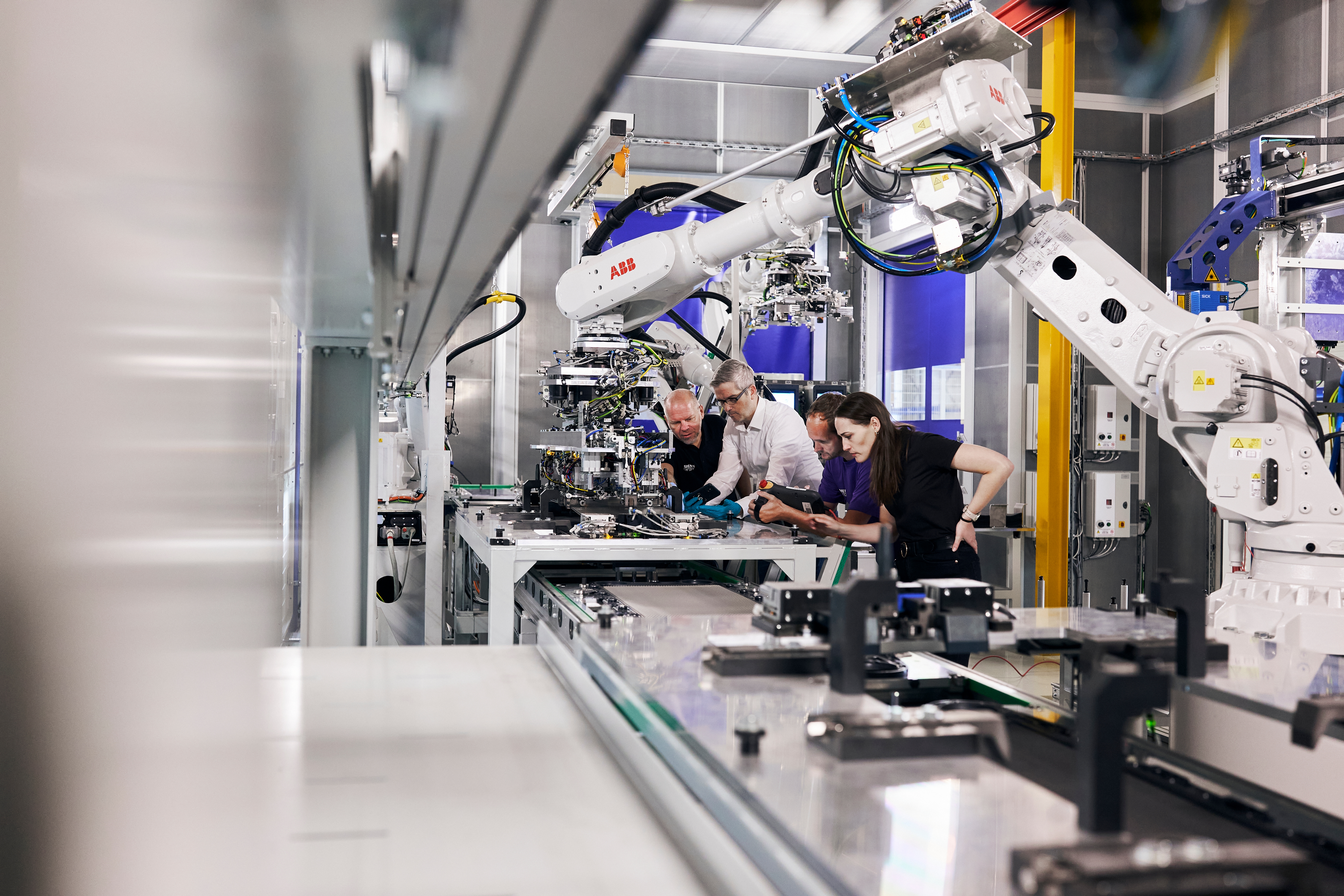 Robots preparing membranes, Berlin Gigawatt Electrolyzer Factory, Germany