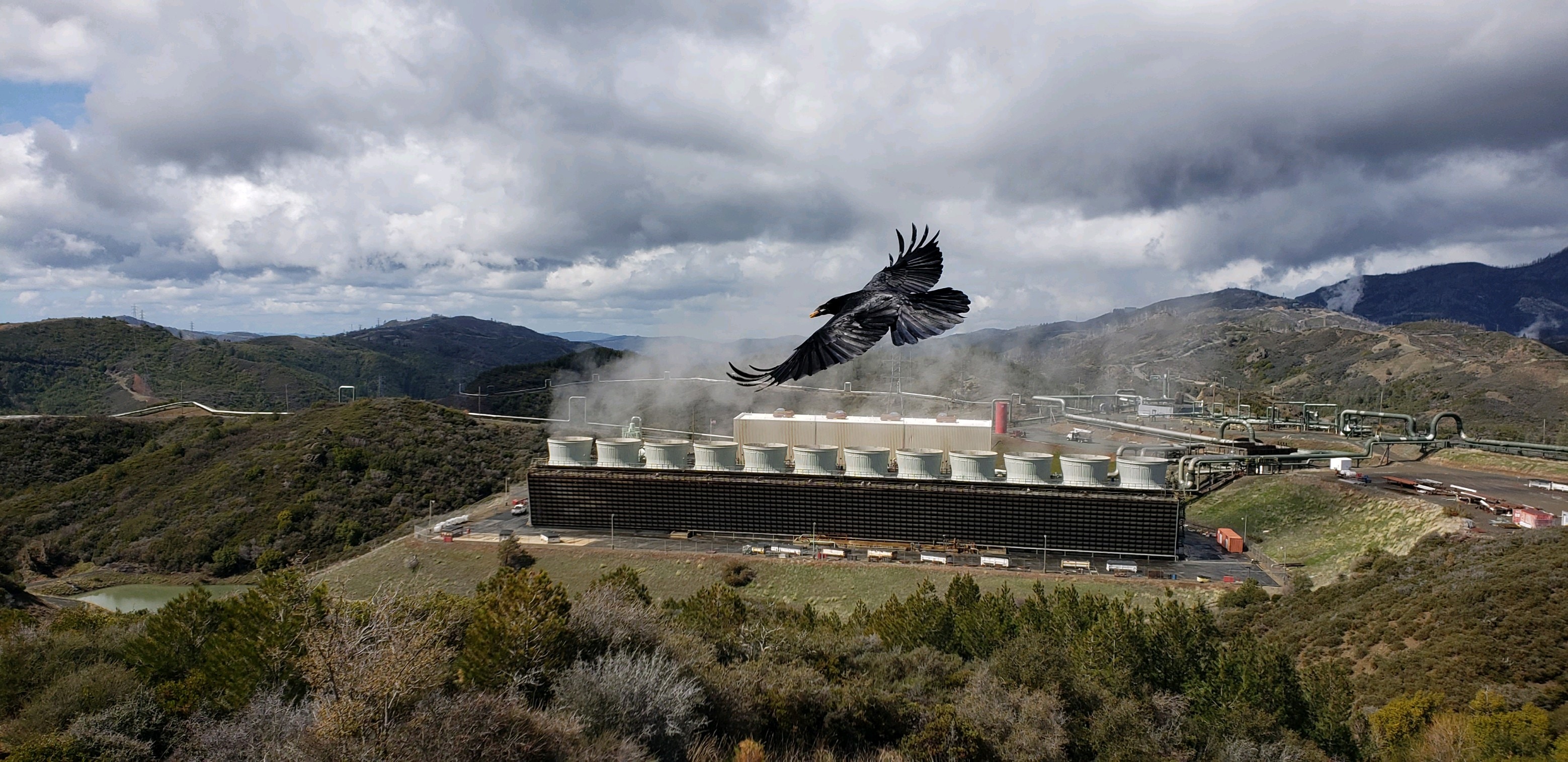 Geothermal power plant at the geysers.