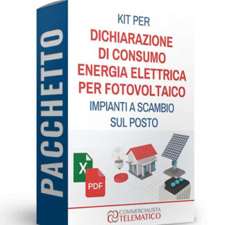 Pacchetto | Dichiarazione di consumo di elettricità per impianto fotovoltaico