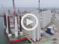 Port of Esbjerg loading wind turbines during Enlit on the Road visit