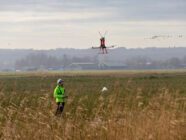 Drone installation of bird protection markers piloted by TenneT